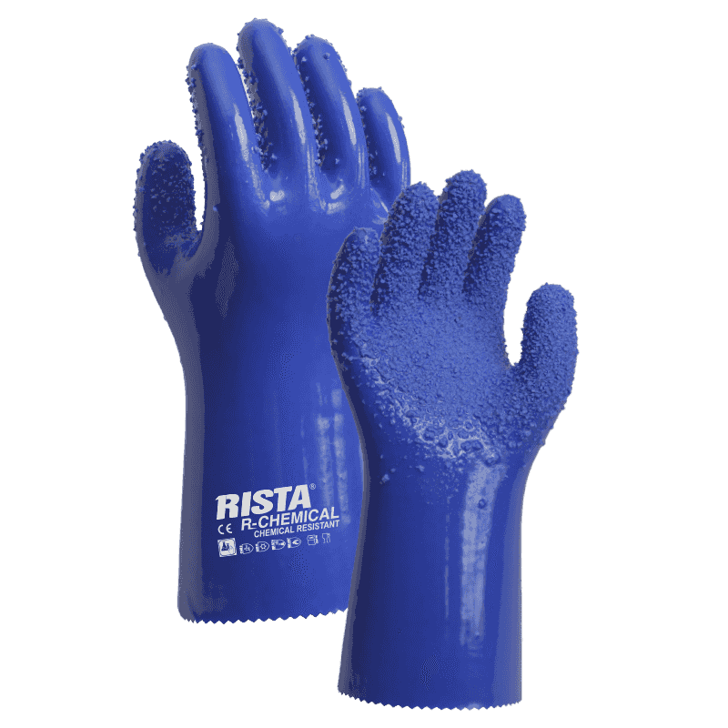 RCG-01-G656R PVC fishing glove with  PVC dots on the palm 